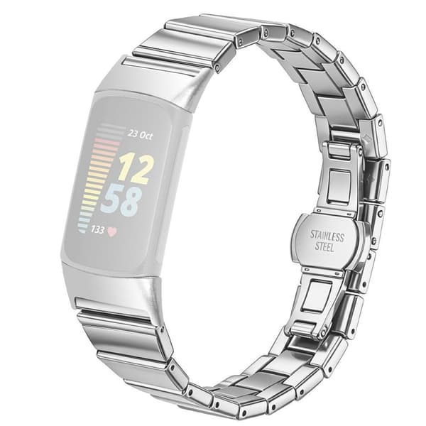Fitbit Charge 6 / Charge 5 Watch Strap Stainless Steel – Silver