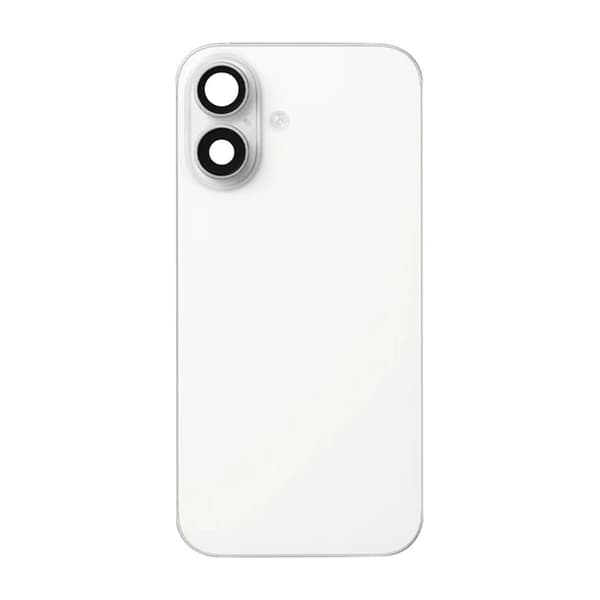 iPhone 16 Baksida Glas med smådelar - Vit