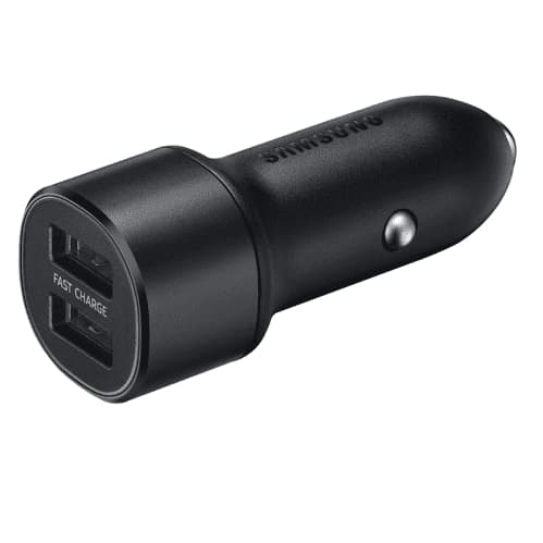 Original Samsung Fast Charge Billaddare 15W 2x USB - Svart Svart