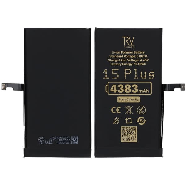Rvelon Premium Batteri för iPhone 15 Plus - 4383mAh
