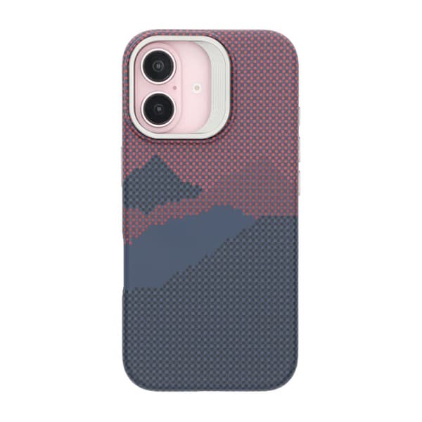 iPhone 16 Case with Magsafe and Foldable Stand - Mountain Red