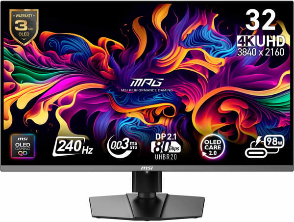 MSI 322URX 32" QD-OLED - 2 År Garanti Helt Ny Oanvänd - Original