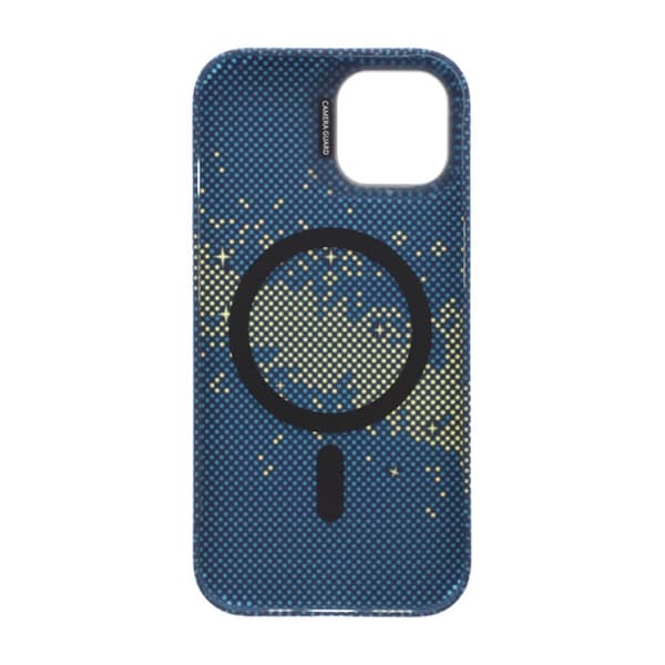 Mobile case with Magsafe and stand for iPhone 15 - Blue and Gold