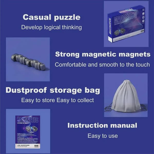 Magnetiskt Brädspel Pusselstrategispel Svart