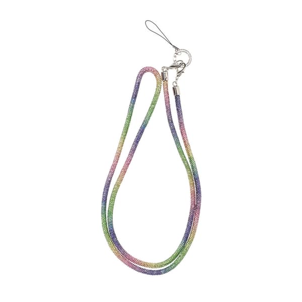 Mobilband Halsband 120cm - Regnbågsfärgad glitter