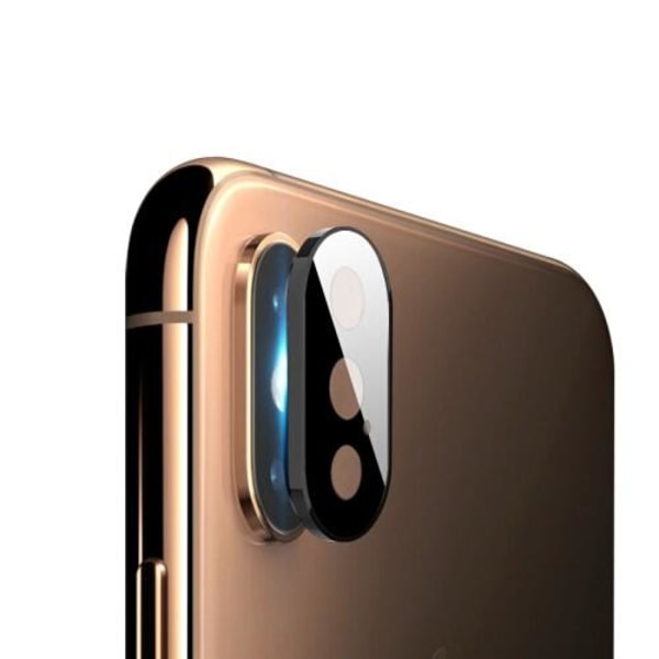 Metall Bumper och Linsskydd i Härdat Glas för iPhone XS Max -