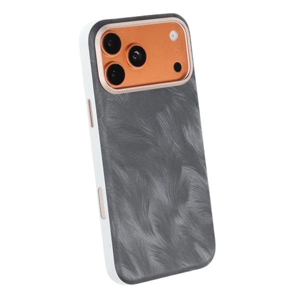 Plume Textured Vegan-Leather Magnetic Case For iPhone 17 Pro/18 Pro Black