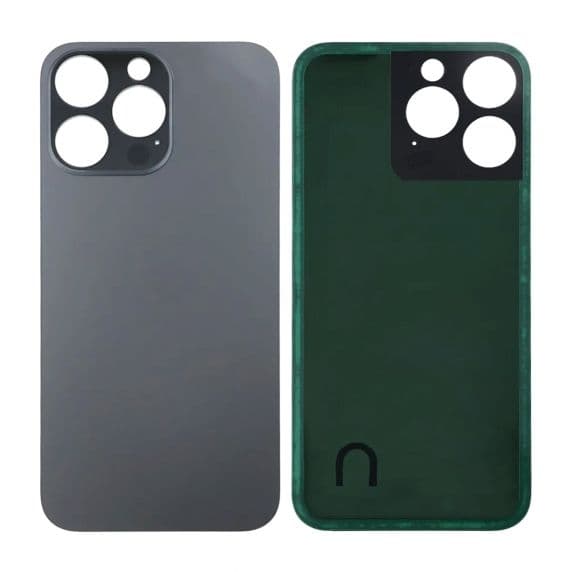 iPhone 14 Pro Max Baksida Glas med tejp - Svart Svart