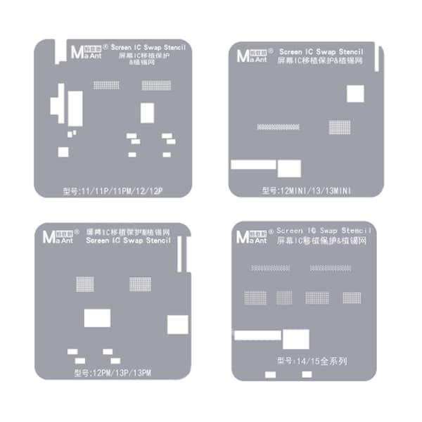 MaAnt Screen IC Polishing Stencils for iPhone 11-15 Pro Max