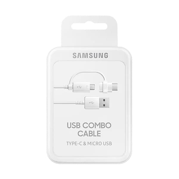 Original Samsung EP-DG930 2-i-1 Combo USB-A till Micro-USB + USB-C 1,5 m Svart