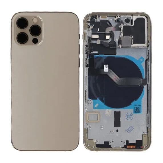 iPhone 12 Pro Baksida med Komplett Ram - Guld Svart