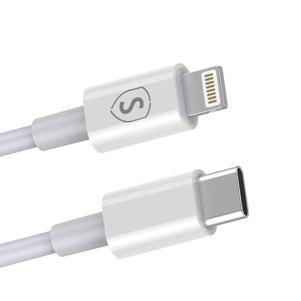 SiGN USB-C till Lightning Kabel 2.1A 2m - Vit Svart