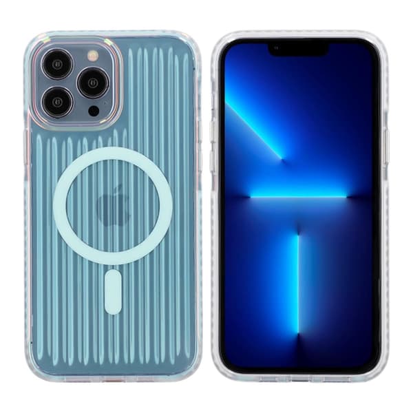 Shockproof Magsafe Case for iPhone 13 and 12 Pro Max - Blue Reflex