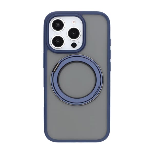 Matte case 360 ​​rotating bracket Mobile Phone Case For iPhone 16 Pro Max Blue