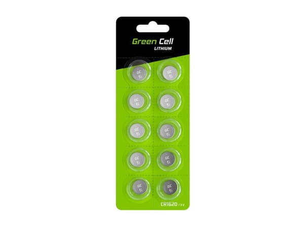 Green Cell CR1620 battery 10-pack – 70mAh, 3V