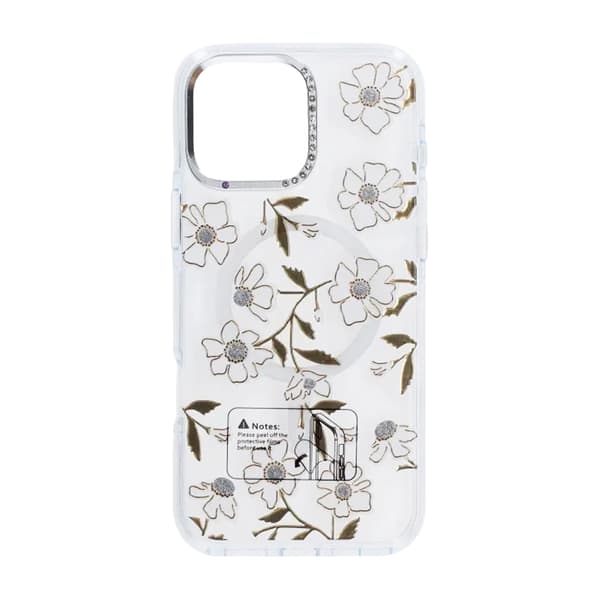 Case Magsafe for iPhone 16 Pro Max - Transparent flowers and twigs