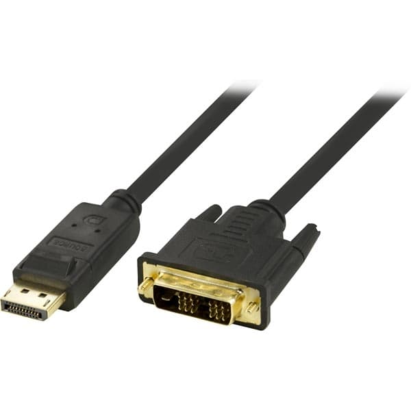 DELTACO DisplayPort to DVI-D Single Link cable, 20-pin ha - 18+1-pin ha