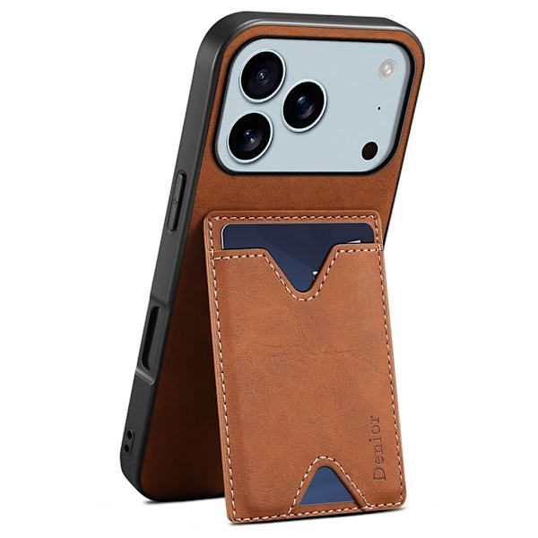 DENIOR iPhone 17 Pro Max Case with Stand - Brown