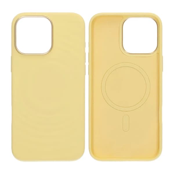 Silicone Mobile Case for iPhone 16 Pro Max - Yellow with Camera Protection