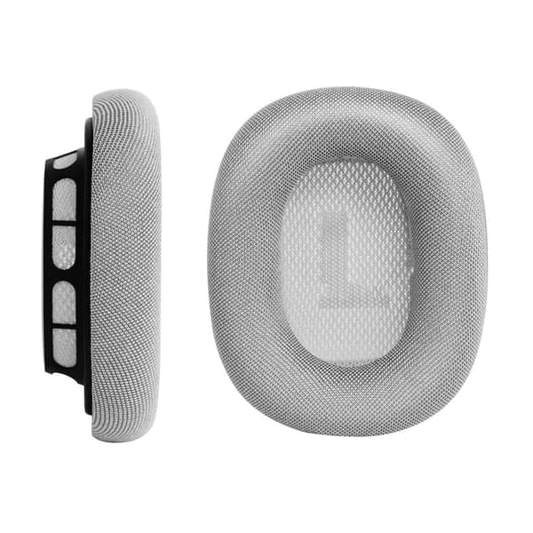 AirPods Max silver mesh silicone earphone covers, one pair