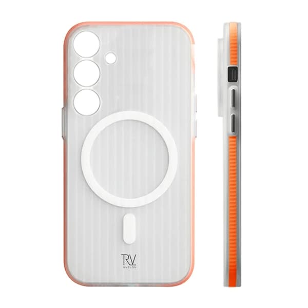 Samsung Galaxy S24 Plus Mobilskal Korrugerad med Magnet Rvelon - Orange