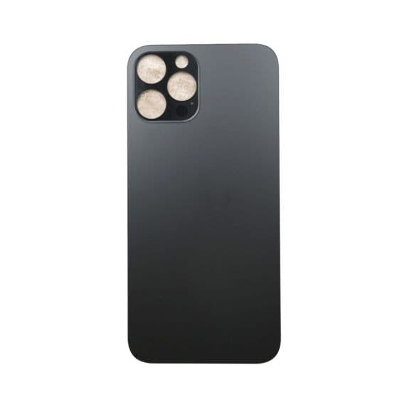 iPhone 12 Pro Max Baksida Glas med Självhäftande tejp - Svart Svart