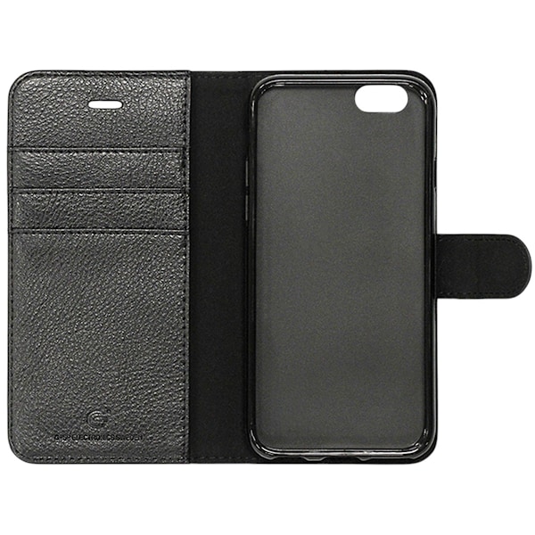 iPhone 6/6S Plånboksfodral Läder med Stativ - Svart