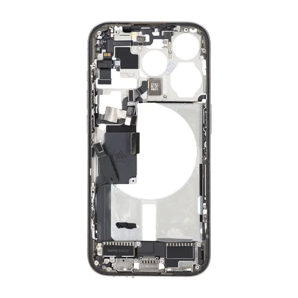 Middle Frame with Small Parts for iPhone 15 Pro - Natural Titanium OEM