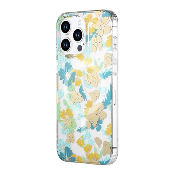 iPhone 13 Pro Max Mobilskal MagSafe - Blommor Turkos