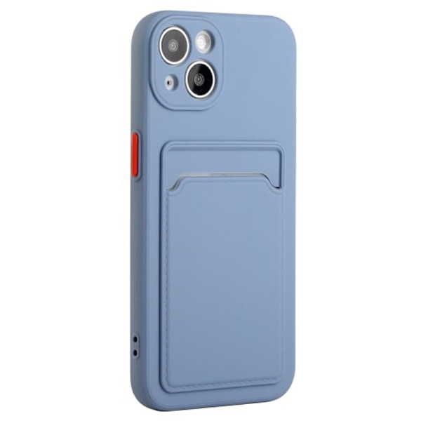iPhone 15 TPU-case with a card holder - Blue