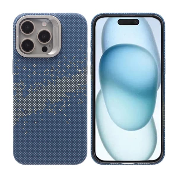 Magsafe Case and Stand for iPhone 15 Pro Max - Blue and Gold