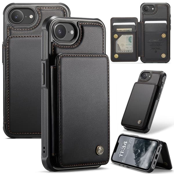 CASEME iPhone 17e/16e Wallet Case RFID Blocking - Black