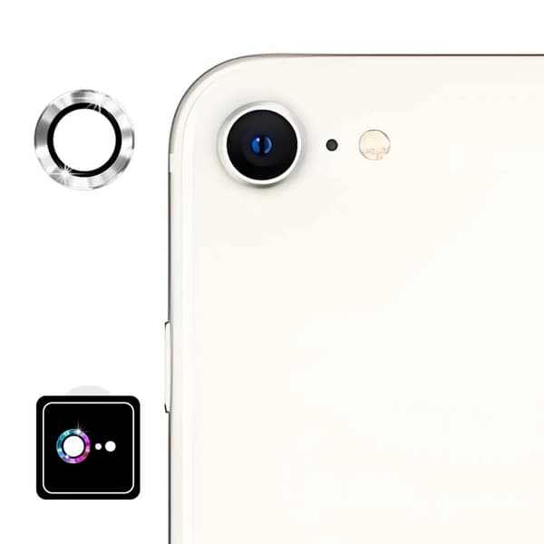 ENKAY Hat-Prince iPhone 16e linsskydd - Silver Svart