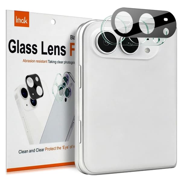 IMAK iPhone Duo Lens Protector Tempered Glass + Acrylic Cover - Black
