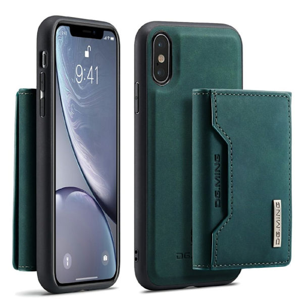 DG.MING iPhone XS Max Wallet Case Shock Proof Kickstand - Green