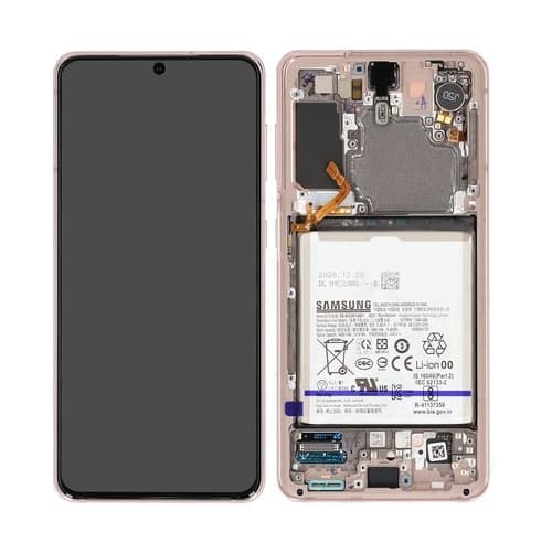 Original Samsung Galaxy S21 5G LCD Skärm + Batteri - Phantom Violet Svart