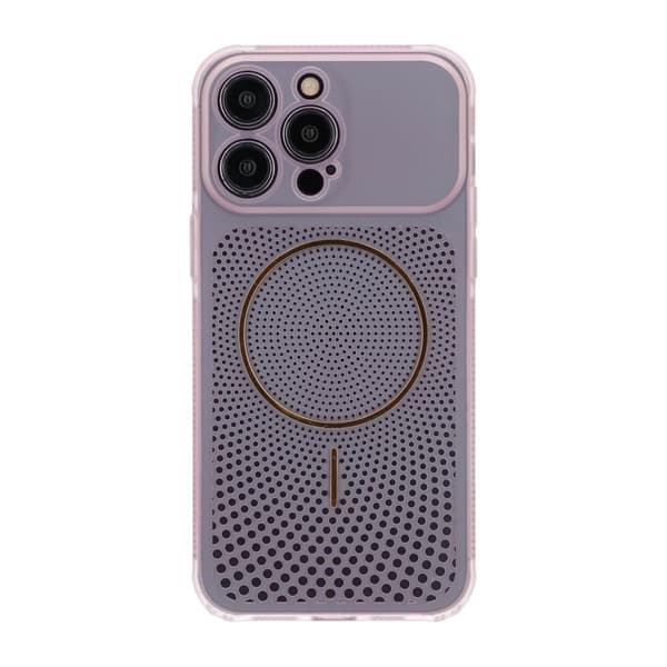 Magnetic Mesh Cooling Phone Case For iPhone 14 Pro Max Pink