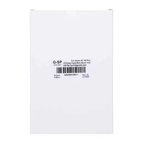 iPhone 16 Pro LCD Display Original Black (Second- hand) with flex have diagnostic pass