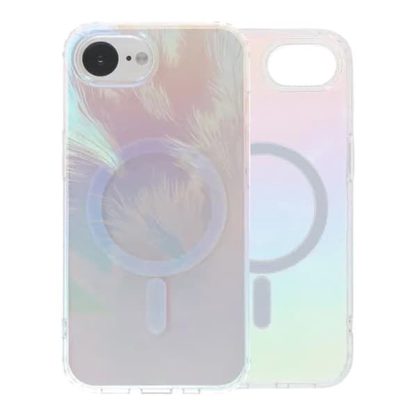 Shiny Color Plated Feather Magnetic Case - iPhone 16e/17e Colorful