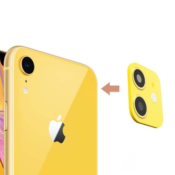 iPhone 11 Look-alike Kameralins för iPhone XR - Gul Svart