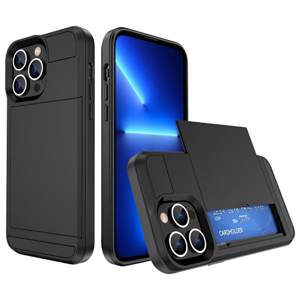 iPhone 14 Case with card slot - Black