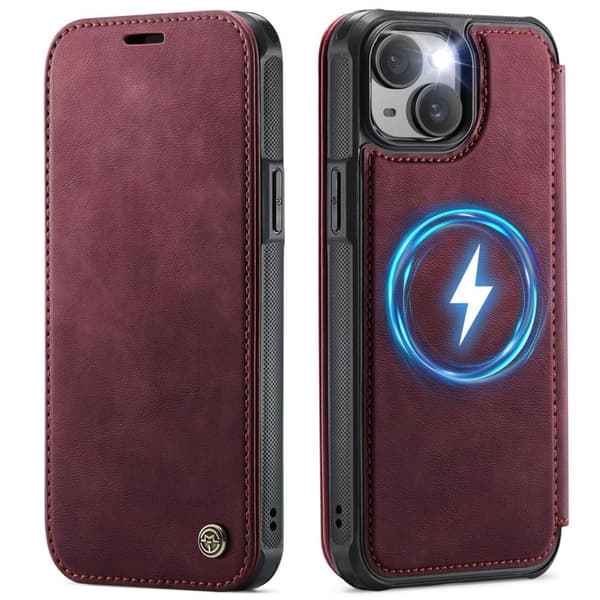 CASEME 053 iPhone 13 Wallet Cover MagSafe RFID blocking - Red
