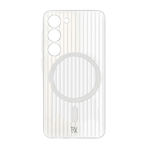 Samsung Galaxy S23 Case Corrugated with Magnet Rvelon - White