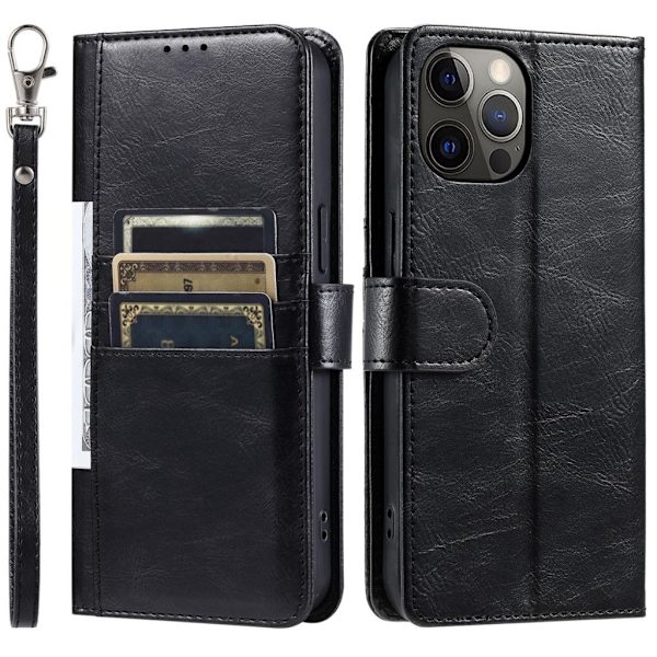 iPhone 12 Pro Max Cover with Card slots - Black