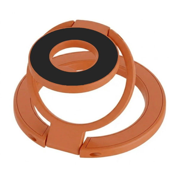 Foldable Double Magnetic Phone Ring Holder Orange+Black