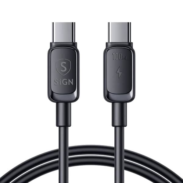 SiGN USB-C till USB-C Kabel 100W, 2m - Svart Svart