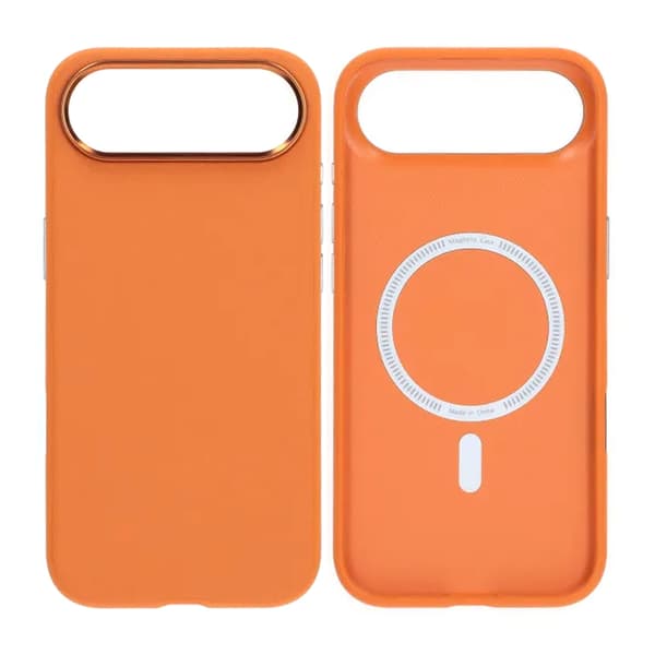 Mobile Case Faux Leather with Camera Protection for iPhone Air - Orange