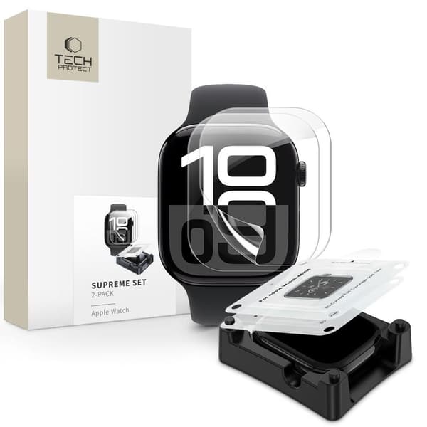 Tech-Protect Supreme Hydrogel Screen Protector for Apple Watch 10 42 mm, 2-pack
