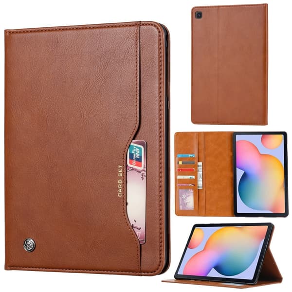 Samsung Galaxy Tab S6 Lite Wallet Cover Stand - Brown