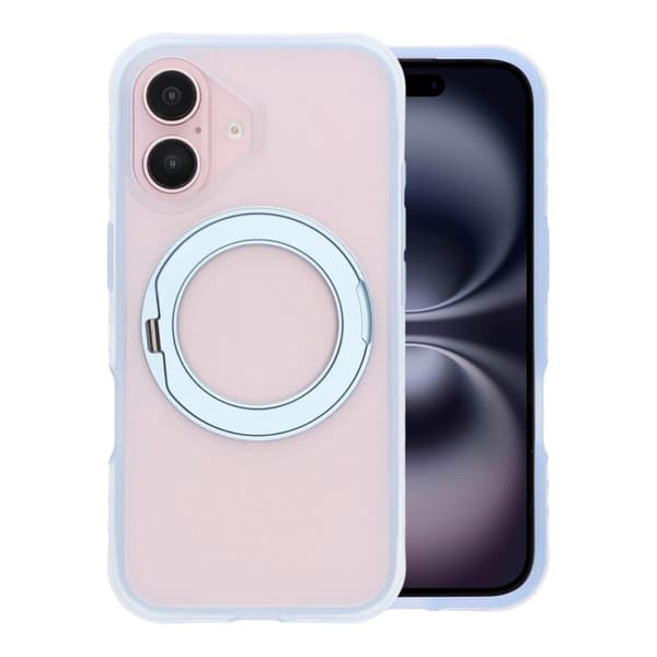 Armor Matte Frosted Magnetic Case with 360° Rotatable Kickstand - iPhone 16 Blue